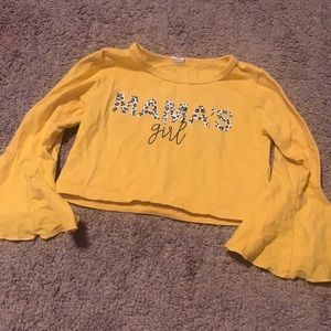 Girls bell sleeve top